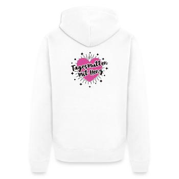 Tagesmutter mit Herz Erzieherin Kita Kindergarten - Unisex Premium Bio Zip Hoodie - Weiß - Hinten - Thijin (182cm)
