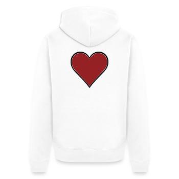 Red Heart Comic Thick Contour Vector - Unisex Premium Organic Zip Hoodie - white - Back - Thijin (182cm)