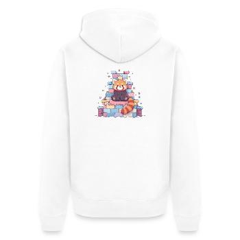 Kawaii Panda in the Sugar Castle - Unisex Premium Organic Zip Hoodie - white - Back - Thijin (182cm)