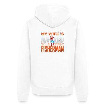 Angler Fischer Petrijünger Spruch Angeln Lustig - Unisex Premium Bio Zip Hoodie - Weiß - Hinten - Thijin (182cm)