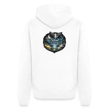 Silent as starlight - Unisex Premium Organic Zip Hoodie - white - Back - Thijin (182cm)