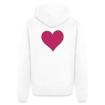 Valentine's Day Heart Red Gift Valentine's Day - Unisex Premium Organic Zip Hoodie - white - Back - Thijin (182cm)