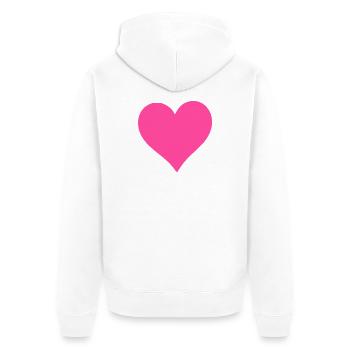 Cœur Rose Cœur Cadeau Rose Pink Saint-Valentin - Veste à capuche bio Premium Unisexe - blanc - Dos - Thijin (182cm)