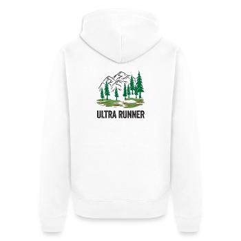 Ultra Runner - Unisex Premium Organic Zip Hoodie - white - Back - Thijin (182cm)