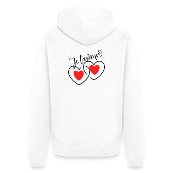 Je T'aime Cœurs entrelacé   - Veste à capuche bio Premium Unisexe - blanc - Dos - Thijin (182cm)