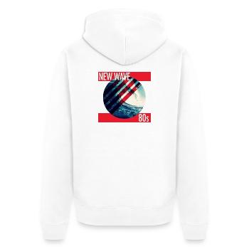 Surf néon New Wave des années 80 - Veste à capuche bio Premium Unisexe - blanc - Dos - Thijin (182cm)