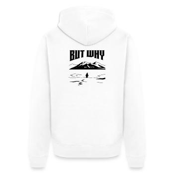 But Why Penguin Meme Minimalist Art - Unisex Premium Organic Zip Hoodie - white - Back - Thijin (182cm)