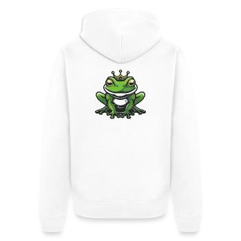 Couronne de tête de grenouille - Veste à capuche bio Premium Unisexe - blanc - Dos - Thijin (182cm)