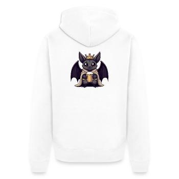 Bat Beer King - Unisex Premium Organic Zip Hoodie - white - Back - Thijin (182cm)