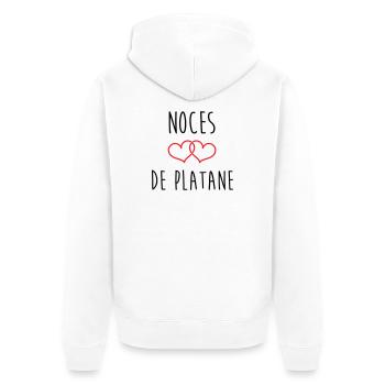 Hochzeitstag – Hochzeitshochzeit (61 Jahre) - Unisex Premium Bio Zip Hoodie - Weiß - Hinten - Thijin (182cm)
