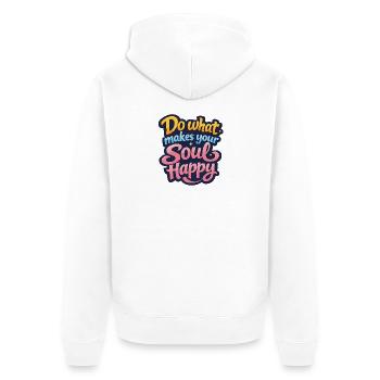 Fais ce qui rend ton âme heureuse - Veste à capuche bio Premium Unisexe - blanc - Dos - Thijin (182cm)