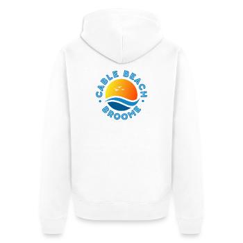 Cable Beach Broome Sunset  - Unisex Premium Organic Zip Hoodie - white - Back - Thijin (182cm)