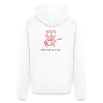 Pork n' Roll Pig Guitar - Unisex Premium Organic Zip Hoodie - white - Back - Thijin (182cm)