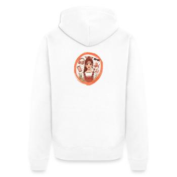 Teenager und ihr Lebensstil - Unisex Premium Bio Zip Hoodie - Weiß - Hinten - Thijin (182cm)