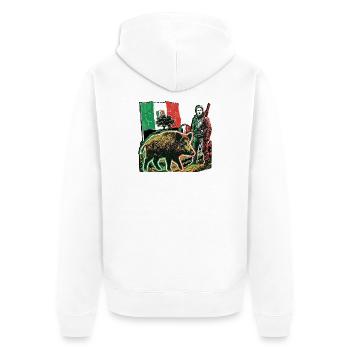 Chasseuse de sanglier Drapeau Italien Italien - Veste à capuche bio Premium Unisexe - blanc - Dos - Thijin (182cm)
