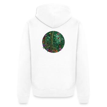 Peinture circulaire de la jungle tropicale - Veste à capuche bio Premium Unisexe - blanc - Dos - Thijin (182cm)