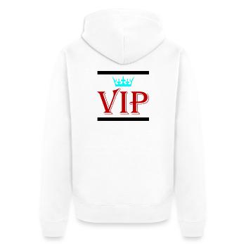 vip_02 - Unisex Premium Bio Zip Hoodie - Weiß - Hinten - Thijin (182cm)