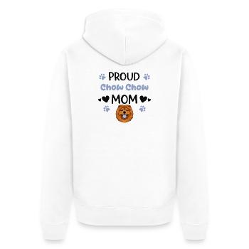 Stolze Chow Mutter, Chow-chow - Unisex Premium Bio Zip Hoodie - Weiß - Hinten - Thijin (182cm)