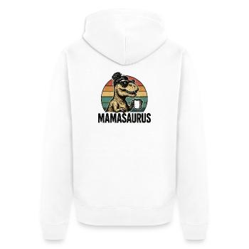 Mamasaurus Mama Mutter Geschenkidee Humor Lustig - Unisex Premium Bio Zip Hoodie - Weiß - Hinten - Thijin (182cm)