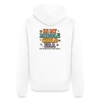 Tochter Familie Humor In My Middle Child Era - Unisex Premium Bio Zip Hoodie - Weiß - Hinten - Thijin (182cm)
