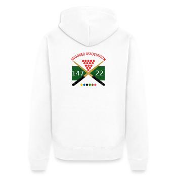 Logo du snooker : Signales de croisement 147 22 - Veste à capuche bio Premium Unisexe - blanc - Dos - Thijin (182cm)