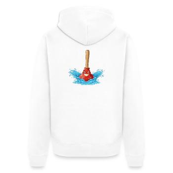 Colère d’eau avec un bâton en bois - Veste à capuche bio Premium Unisexe - blanc - Dos - Thijin (182cm)