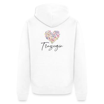 Flower Heart - Maid of Honor - Personalizable - Unisex Premium Organic Zip Hoodie - white - Back - Thijin (182cm)