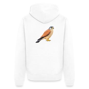 Common kestrel male - Unisex Premium Organic Zip Hoodie - white - Back - Thijin (182cm)