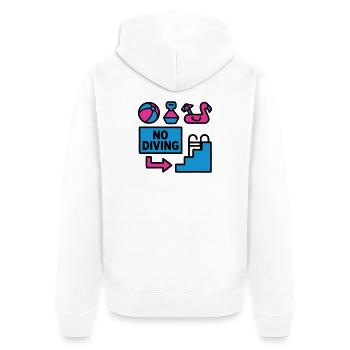 Pool Party Set Sommer 90er - Unisex Premium Bio Zip Hoodie - Weiß - Hinten - Thijin (182cm)