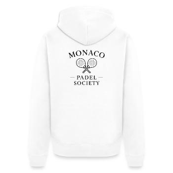 Logo de la Société de Padel de Monaco - Veste à capuche bio Premium Unisexe - blanc - Dos - Thijin (182cm)