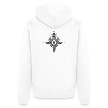 Symbole de la Croix du Fragment Sacré – Sigil Mystique - Veste à capuche bio Premium Unisexe - blanc - Dos - Thijin (182cm)