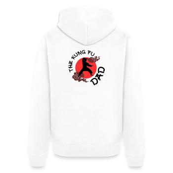 Der Kung-Fu-Vater - Unisex Premium Bio Zip Hoodie - Weiß - Hinten - Thijin (182cm)