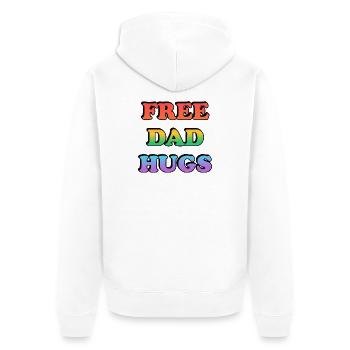 Kostenlose Papa-Umarmungen Regenbogen-Tee LGBT-Stolz - Unisex Premium Bio Zip Hoodie - Weiß - Hinten - Thijin (182cm)