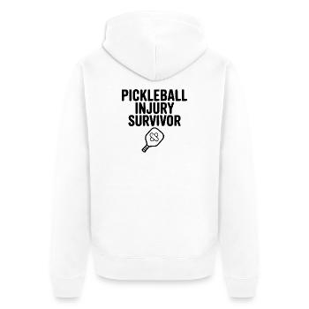 Survivant d’une blessure au pickleball - Veste à capuche bio Premium Unisexe - blanc - Dos - Thijin (182cm)