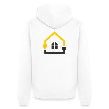 Electrician House Socket Smart Home - Unisex Premium Organic Zip Hoodie - white - Back - Thijin (182cm)