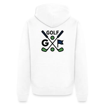 Golfschläger Golfsport Golfclub Herrenausflug - Unisex Premium Bio Zip Hoodie - Weiß - Hinten - Thijin (182cm)