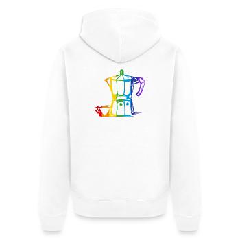Bialetti Rainbow - Veste à capuche bio Premium Unisexe - blanc - Dos - Thijin (182cm)