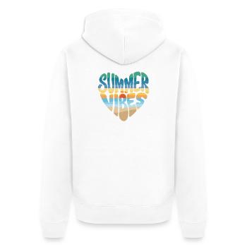 Summer Vibes - Unisex Premium Organic Zip Hoodie - white - Back - Thijin (182cm)