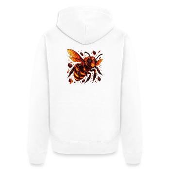 Abeille mellifère enflammée avec des cristaux de lave - Veste à capuche bio Premium Unisexe - blanc - Dos - Thijin (182cm)