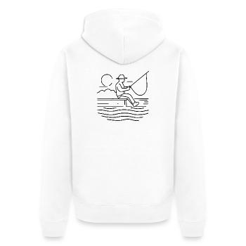 Dessin de Fischer - Veste à capuche bio Premium Unisexe - blanc - Dos - Thijin (182cm)