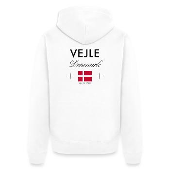 Vejle, coordonnées Danemark, voyage, souvenir - Veste à capuche bio Premium Unisexe - blanc - Dos - Thijin (182cm)