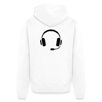 Cadeau casque audio - Veste à capuche bio Premium Unisexe - blanc - Dos - Thijin (182cm)