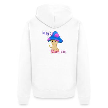 Magischer Pilz mit Zauberstab - Unisex Premium Bio Zip Hoodie - Weiß - Hinten - Thijin (182cm)