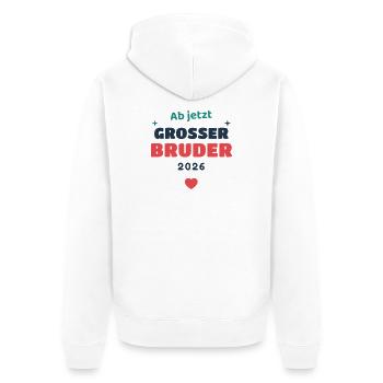 Einschulung 2026 Bruder - Schulkind Geschenk Schul - Unisex Premium Bio Zip Hoodie - Weiß - Hinten - Thijin (182cm)