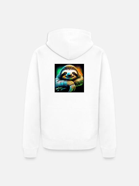 Faultier - Unisex Premium Bio Zip Hoodie - Weiß