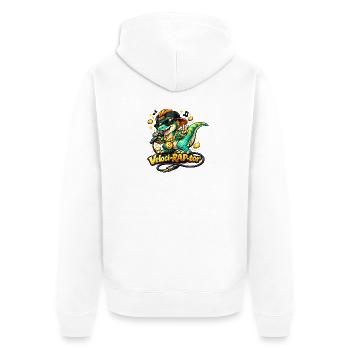 Veloci-Rap-Tor - Unisex Premium Bio Zip Hoodie - Weiß - Hinten - Thijin (182cm)