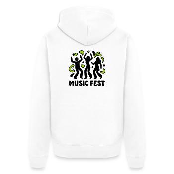 Tanzende Leute Musik Logo - Unisex Premium Bio Zip Hoodie - Weiß - Hinten - Thijin (182cm)