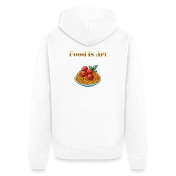 Food Is Art ... Spaghetti mit Fleischbällchen - Unisex Premium Bio Zip Hoodie - Weiß - Hinten - Thijin (182cm)