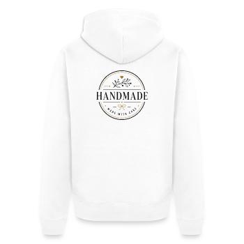 Fait main - Veste à capuche bio Premium Unisexe - blanc - Dos - Thijin (182cm)