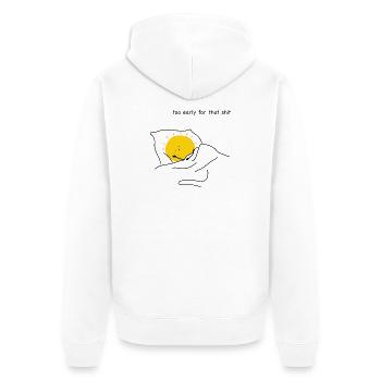 Trop tôt - Veste à capuche bio Premium Unisexe - blanc - Dos - Thijin (182cm)